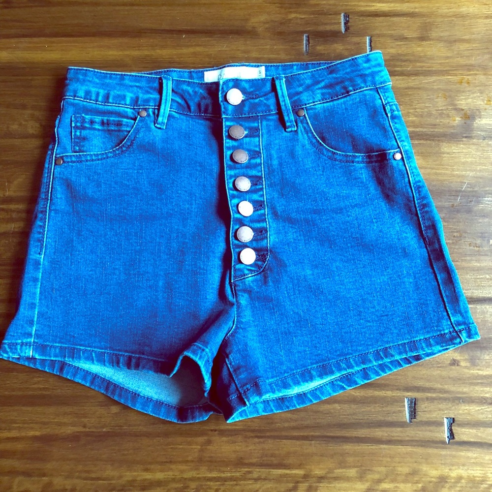 Rachel Roy High Waist Denim Shorts